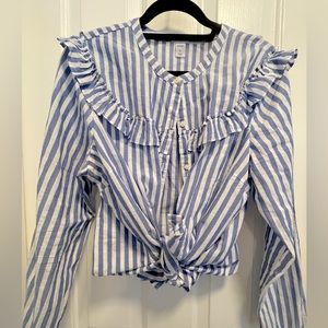 Old Navy Blue and White striped Long Sleeve Top